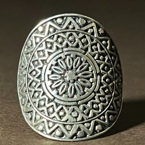 Mandala Ring, Engraved Ring, 925 Sterling Silver Ring, Boho Ring,